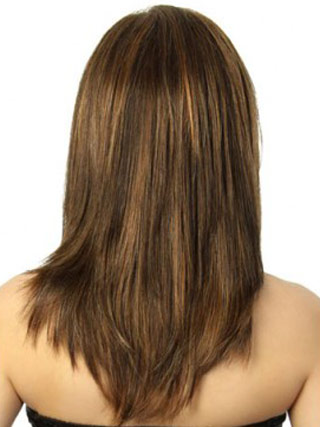 Mid-length Brown Capless Wig with Feathered Ends