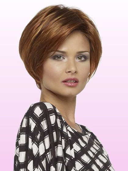 8" Straight Lace Front Human Hair Wig - Click Image to Close