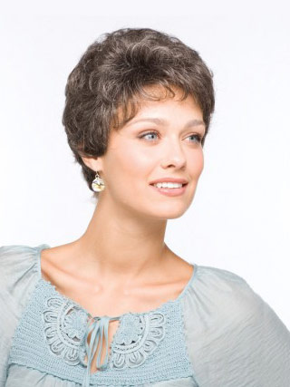 Simple Short Cut Wavy Short Grey Wig