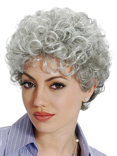 Classic Sstyle With Soft Waves Grey Wig