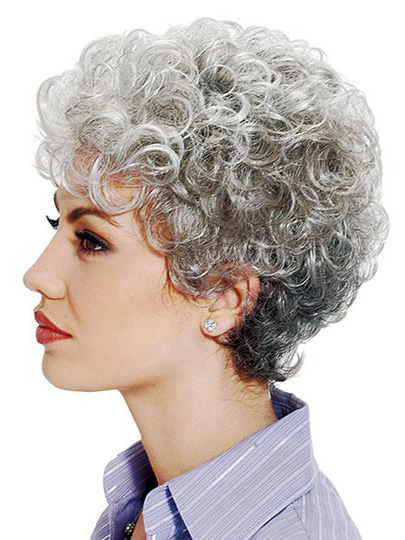 Classic Sstyle With Soft Waves Grey Wig