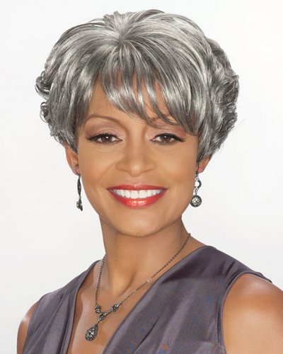 Short Wavy Synthetic Grey Wig