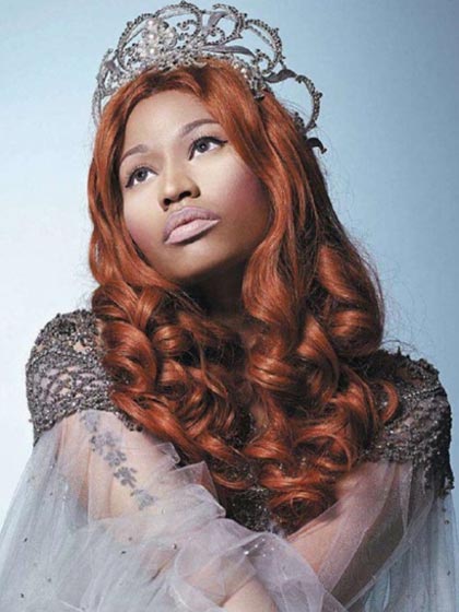 Nicki Minaj Long Length Brown Curly Wig