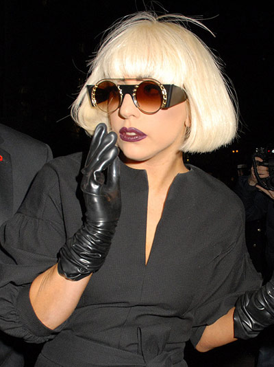 Classic Short Straight Lady Gaga Capless Wig for Woman - Click Image to Close