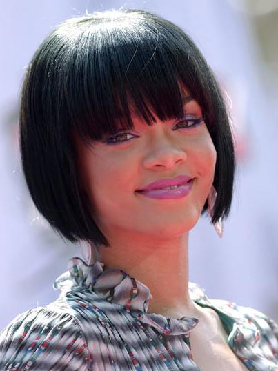 Sweet Short Straight Rihanna Hairstyle Remy Human Hair Full Lace - Click Image to Close