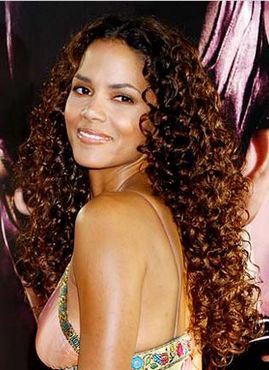 22" Curly India Remy Hair Celebrity Wig - Click Image to Close