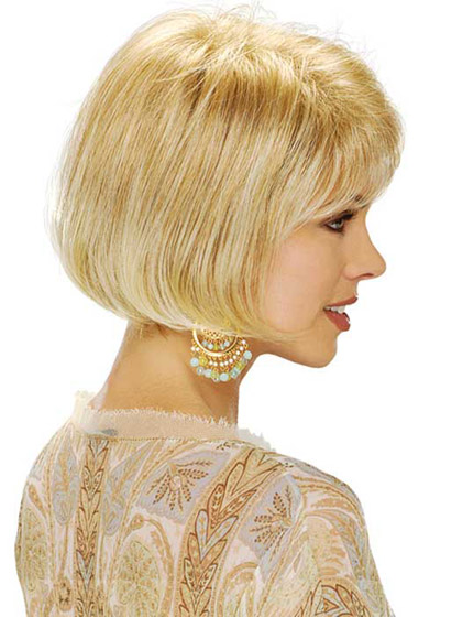 Chin Length Bob With Soft Bangs Synthetic Wig