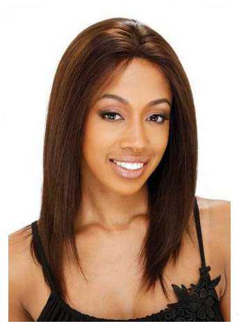 14" Straight Shoulder Length Lace Front Wig - Click Image to Close