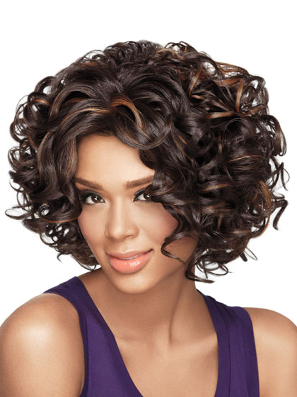 Gorgeous Curly Chin-length Synthetic Wig - Click Image to Close