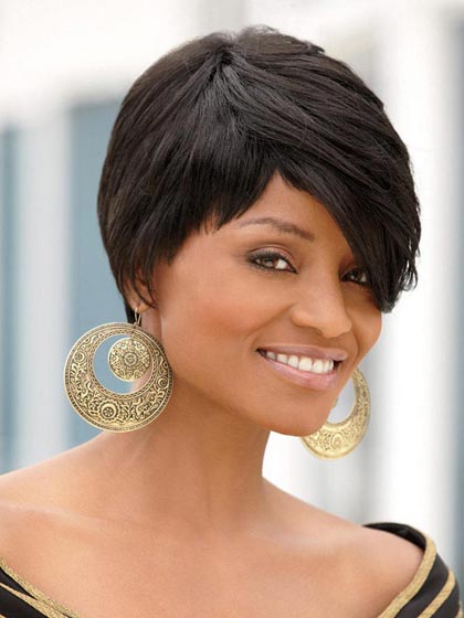 Short Cut Layering Capless Synthetic Hair Wigs