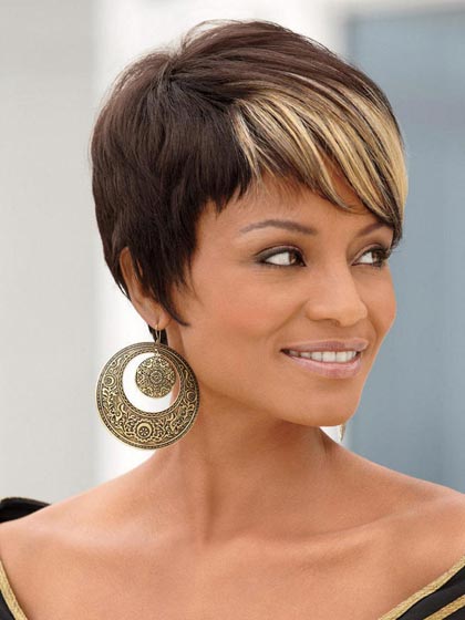 Short Cut Layering Capless Synthetic Hair Wigs