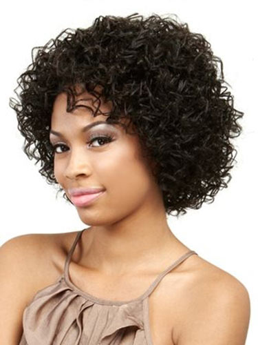 Muah 100% Remy Human Hair Curly Wig - Click Image to Close