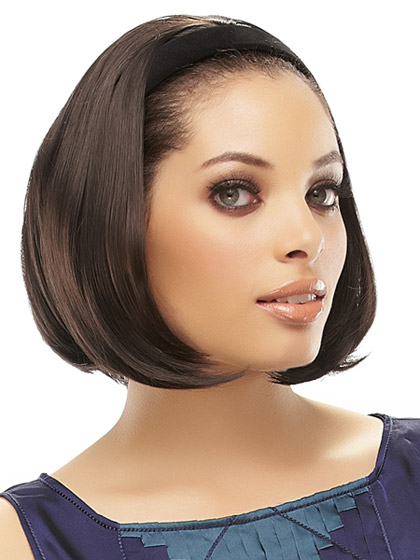 Mid-Length 3/4 Wig With Hard Velvet Attached Headband - Click Image to Close