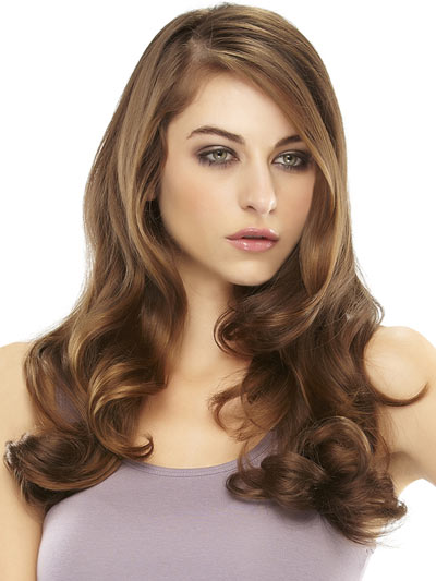 18" Wavy 100% Remy Human Hair Half Wig - Click Image to Close