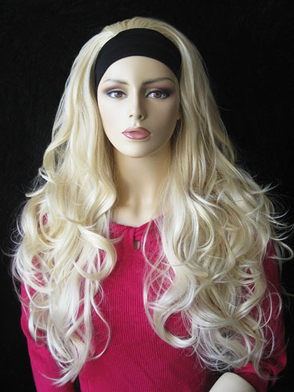 Extra Long Synthetic Tumbling Wavy 3/4 Wig