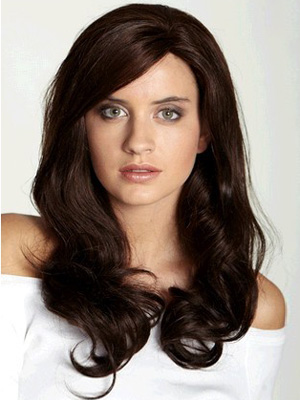 Long Wavy Remy Human Hair 3/4 Wig - Click Image to Close