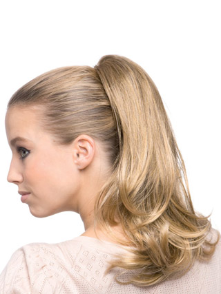 16" Wavy Synthetic Ponytail With Butterfly Clip - Click Image to Close