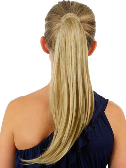 18" Synthetic Straight Ponytail With Pressure Clip