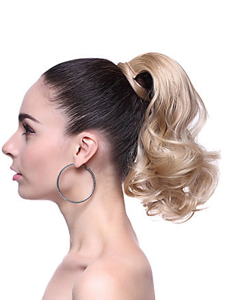 Fashion Synthetic Short Wavy Blonde Ponytail - Click Image to Close