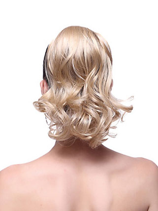 Fashion Synthetic Short Wavy Blonde Ponytail