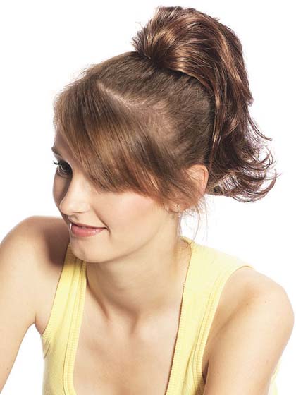 Medium-Length Syenthetic Wavy Ponytail With Claw Clip - Click Image to Close