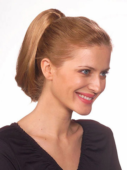 8" Sleek Straight Clip On Synthetic Ponytail - Click Image to Close