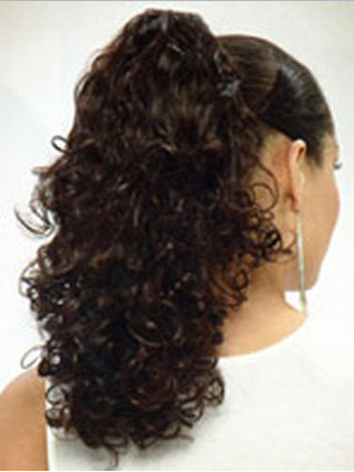 18" Full Curly With Clip Attachment Synthetic Ponytail