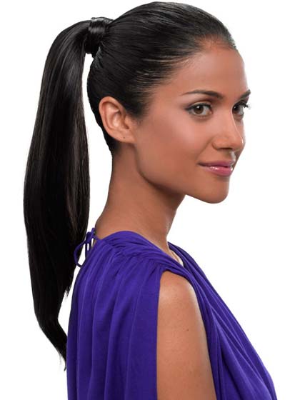 Pressure Clip Simply Straight Synthetic Ponytail - Click Image to Close