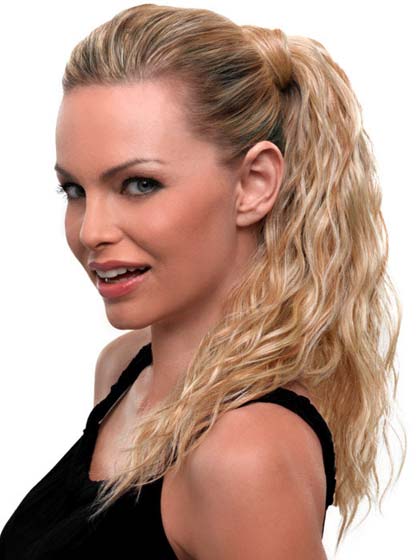 Synthetic Clip in Wavy Ponytail