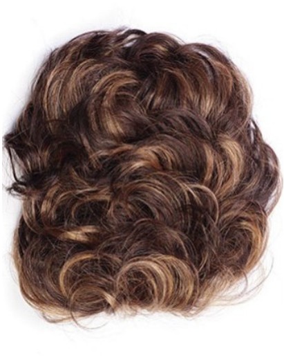 Pull Thru Human Hair Clip in Hairpiece - Click Image to Close