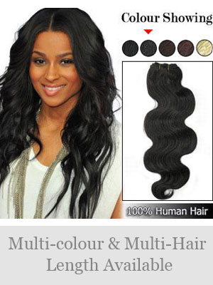 50" Wide Wavy Full Head Extensions - Click Image to Close