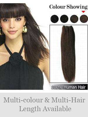 Silky Soft Remy Human Hair Straight Full Head Extensions - Click Image to Close