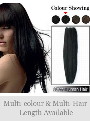 20" Remy Human Hair Straight Full Head Extensions - Click Image to Close