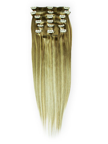 10 pcs From 14" Straight Clip In Full Head Set - Click Image to Close