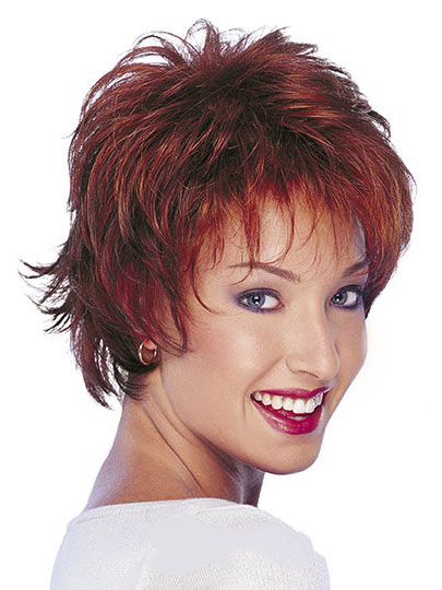 New Short Wavy Human Hair Wig - Click Image to Close