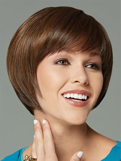 Natural Short Full Bang Synthetic Wig - Click Image to Close