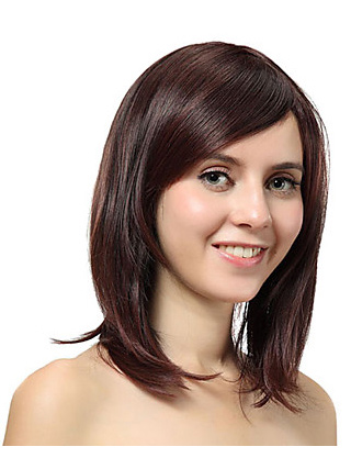 Capless Medium Straight Synthetic Wig - Click Image to Close