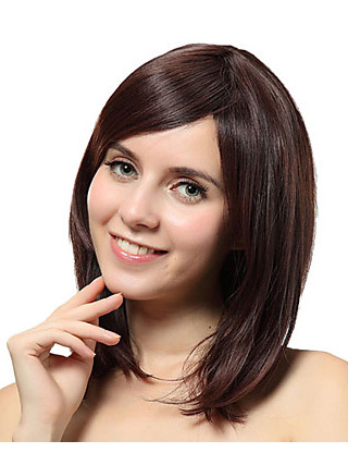 Capless Medium Straight Synthetic Wig