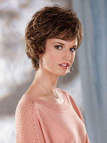 Short Tousled Curly Synthetic Capless Wig