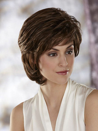 Cropped Layered Synthetic Wig with Flicked Out Ends