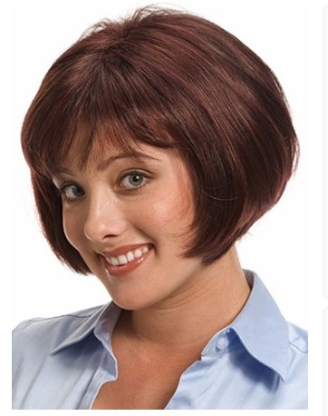 Short Length With Angled Bob Style Synthetic Wig