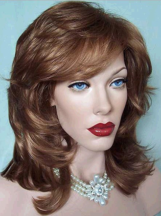 Flattering Medium Wavy Synthetic Lace Front Wig for Woman