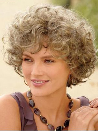 Caroline Short Softly Curled Look Synthetic Wig - Click Image to Close