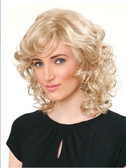 Mid-Length Soft Layered Curls Synthetic Capless Wig