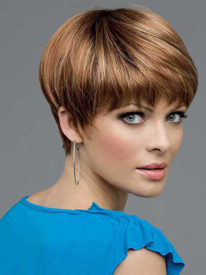 Modern Short Straight Lace Front Synthetic Wig - Click Image to Close