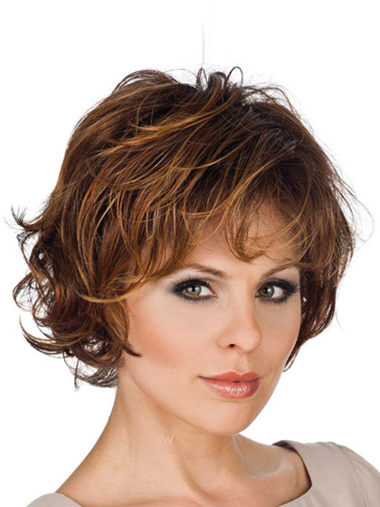 Feminine Textured Layered Synthetic Wig - Click Image to Close