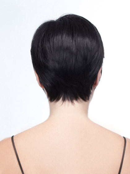 Human Hair Natural Straight Pixie Cropped Wig