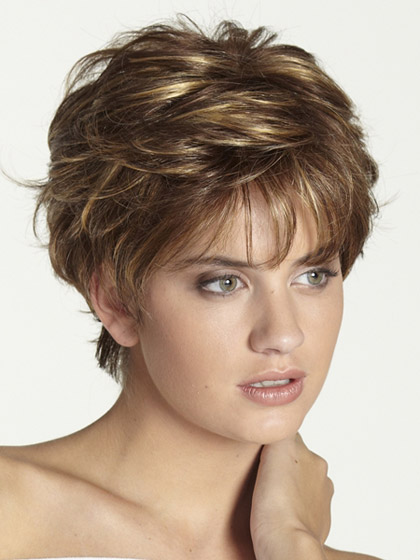 Short Straight Layered Lace Front Wig