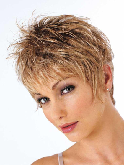 Cropped Style Textured Layers Synthetic Wig - Click Image to Close