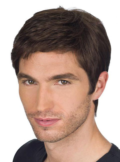 100% Human Hair Chic Cool Men's Full Lace Wig - Click Image to Close